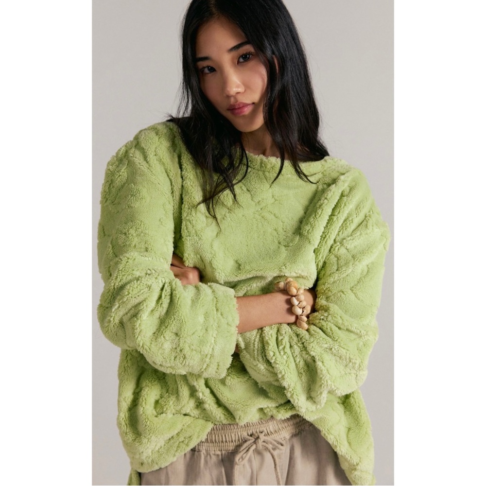 NWT Free People Calla Sherpa Oversized Pullover